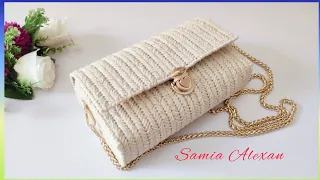 canvas bag/شنطة ببلاستيك الكنفاه/bolso de ganchillo/вязаная сумка/tığ işi çanta/شنطة كروشيه