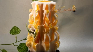 Decoative carved candle