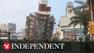 Watch again: Taiwan earthquake rescue efforts continue as buildings destroyed in Hualien