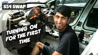 STARTING THE S54 SWAP CAR ON FOR THE FIRST TIME!