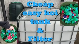 **super CHEAP easy DIY water butt pond FILTER** & simple KOI FRY tank**