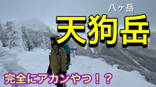 【天狗岳】八ヶ岳！大寒波のホワイトアウト！西天狗岳～東天狗岳周回！夫婦登山　雪山初心者