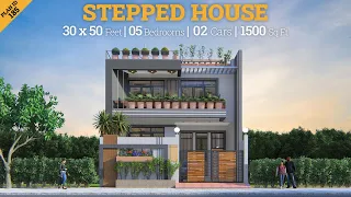 30x50 Feet | 5 Bedroom Luxurious Duplex with Stepped Planning | 9x15 Meter, 165 Gaj Plan | ID-185