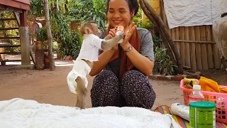 Angel Obedient Monkey Koko Stands With One Leg Requesting Milk Mom | Cutest Baby Koko