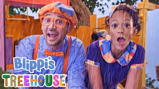 Blippi's Treehouse - Rain Rain! | Amazon Kids Original | Educational Videos for Kids | Blippi Toys