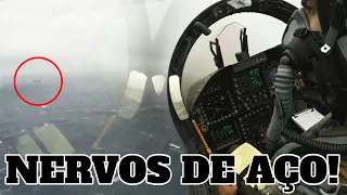 Veja como é pousar um F-18 sob mau tempo em um porta-aviões