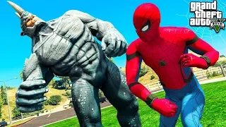 ЧЕЛОВЕК ПАУК ПРОТИВ НОСОРОГА РИНО В ГТА 5 МОДЫ! SPIDERMAN ОБЗОР МОДА В GTA 5! ИГРЫ ГТА ВИДЕО MODS