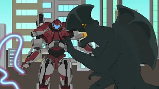 Pacific Rim | Battle of Guardian Bravo against Kaiju Trespasser | Animation