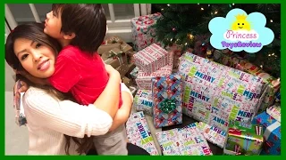 Christmas Morning Opening Presents and Surprises with Princess Squad Family Vlog