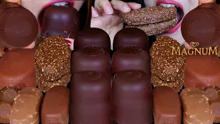 ASMR GIANT CHOCOLATE MARSHMALLOWS, KINDER CARAMEL MAXI KING, MINI MAGNUM ICE CREAM BARS 먹방