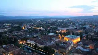 View from Ljubljana Castle at sunset