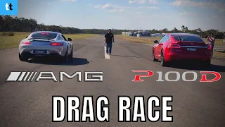 DRAG RACE: Tesla Model S P100D vs Mercedes-AMG GT S