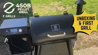 Z Grills 450B Pellet Grill Unboxing & First Cook | Baking Cobbler in a Pellet Grill