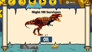 NIGHT 1M SURVIVORS UNLOCK LIMITED BOSS T-REX || STICK WAR LEGACY