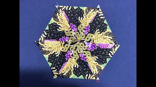 Making the first block of the Kaleidoscope Quilt