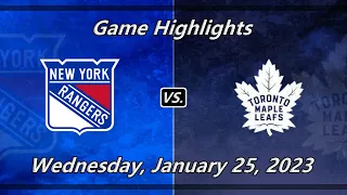 Game Highlights | New York Rangers vs Toronto Maple Leafs | 1-25-23