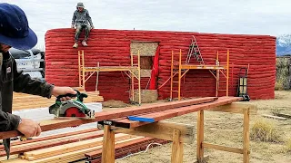 HYPERADOBE Tiny Home Build #2 FINISHING the Walls & Top Plate