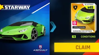 Claiming Rewards from Lamborghini Huracán Evo Spyder Starway | Asphalt 9 Starway Rewards #asphalt9