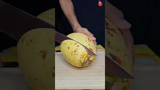 Rear Yellow coconut slicing | asmr