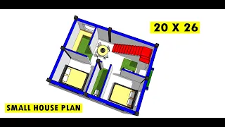 20 x 26 SMALL INDIAN HOUSE PLAN II 20 X 26 GHAR KA DESIGN II 20 X 28 DOME DESIGN