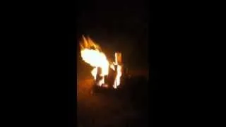 Easy Cheese explodes in fire