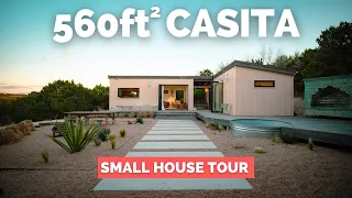 560-sqft L-Shaped "Peached Casita" on Airbnb! | Small House Tour