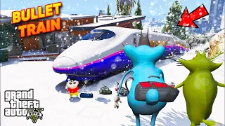 Oggy And Shinchan Travelling in Bullet Train Journey Los Santos To North Yankton In GTA 5