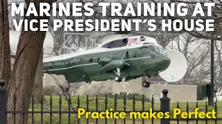 Marines get in some training at the empty Vice President's house.