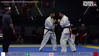 Ali Hayder vs Lasha Ozbetelashvili Men -75kg Final European Karate Shinkyokushin Championship 2022