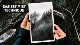 PAINT A MISTY FOREST USING THE EASIEST WATERCOLOR TECHNIQUE