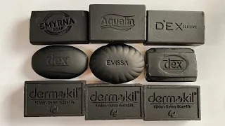 Asmr carving black colored dry soap | резка окрашенного сухого мыла | Cutting painted dry soap 🖤