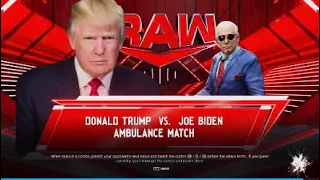 WWE2K24 Donald Trump vs Joe Biden ambulance match