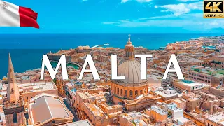 VOLANDO SOBRE MALTA, ITALY 4K | Increíble paisaje natural hermoso con música relajante | VÍDEO 4K