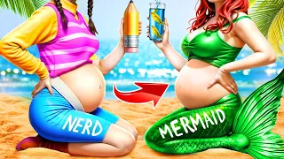 ¡Sirena Embarazada en la Vida Real! ¡Divertidos Trucos de Embarazo para Sirenas!