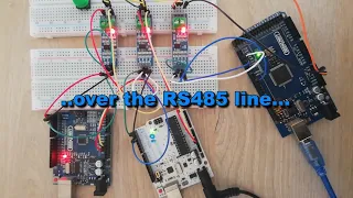 Communication between multiple Arduino's (Modbus RS485 based)