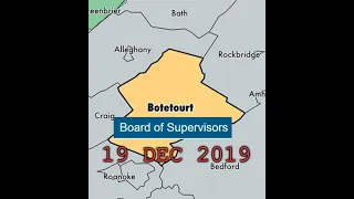 Botetourt Board of Supervisors Dec 2019 FULL SESSION