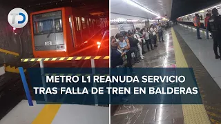 Falla tren en estación Balderas de la Línea 1 del Metro; desalojan a usuarios