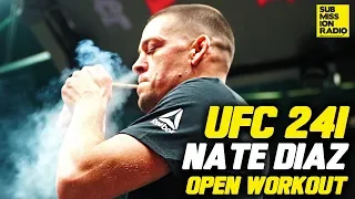 Nate Diaz Smokes Joint During UFC 241 Open Workout!