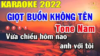 Giọt Buồn Không Tên Karaoke Tone Nam Nhạc Sống 2022 | Trọng Hiếu