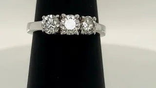 3 Stone Diamond Platinum Engagement Ring | Diamond Vault of Troy