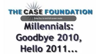 Millennials:  Goodbye 2010, Hello 2011...