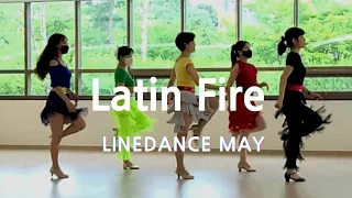 Latin Fire Line Dance (Easy Intermediate: Ria Vos) -Demo 중급라인댄스