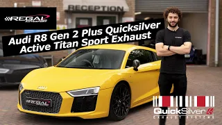 Audi R8 V10 exhaust Quicksilver Active Titan Exhaust [before and after sounds]