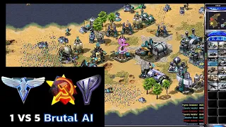 Red Alert 2 Yuri's Revenge | 1 Russia vs 5 Brutal AI