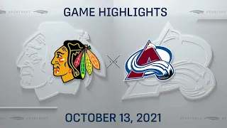 NHL Highlights | Blackhawks vs. Avalanche - Oct. 13, 2021