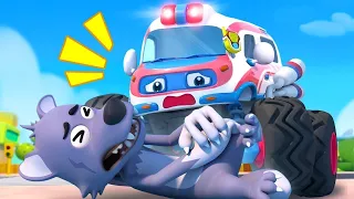 Super Ambulance Saves Big Bad Wolf | Monster Truck | Cartoon for Kids | BabyBus - Cars World