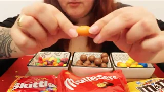 ASMR SWEET CANDY SKITTLES, MALTESERS, M&M's | NO TALKING, LET'S EAT