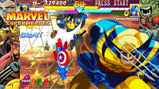 Wolverine Playthrough - Marvel Super Heroes [ARCADE][HD]