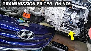 HYUNDAI AUTOMATIC TRANSMISSION FILTER REPLACEMENT LOCATION SONATA ELANTRA SANTA FE TUCSON VELOSTER