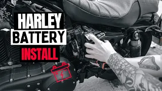 HOW TO : Battery Install Harley Davidson Sportster Iron 1200